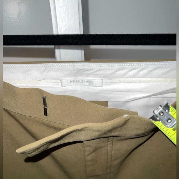 HELMUT LANG Khaki Green Trousers Split Hem Cigarette Pant - 10 - Picture 3 of 10